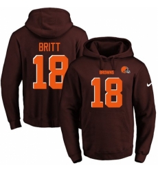 NFL Mens Nike Cleveland Browns 18 Kenny Britt Brown Name Number Pullover Hoodie NFL Mens Nike Cleveland Browns 18 Kenny Britt Brown Name Number Pullover Hoodie