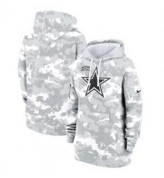 Women Dallas Cowboys 2024 Arctic Camo Salute To Service Club Fleece Pullover Hoodie