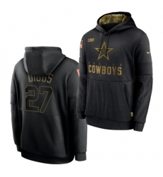 Men Dallas Cowboys 27 Trevon Diggs 2020 Salute To Service Black Sideline Performance Pullover Hoodie Men Dallas Cowboys 27 Trevon Diggs 2020 Salute To Service Black Sideline Performance Pullover Hoodie