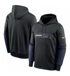 Men Dallas Cowboys Black Color Block Fleece Performance Pullover Hoodie Men Dallas Cowboys Black Color Block Fleece Performance Pullover Hoodie