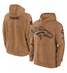 Men Denver Broncos 2023 Brown Salute To Service Pullover Hoodie Men Denver Broncos 2023 Brown Salute To Service Pullover Hoodie