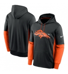 Men Denver Broncos Black Color Block Fleece Performance Pullover Hoodie Men Denver Broncos Black Color Block Fleece Performance Pullover Hoodie