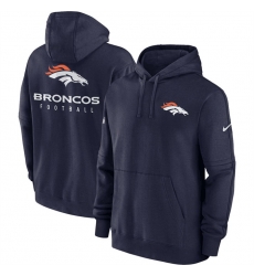 Men Denver Broncos Navy Sideline Club Fleece Pullover Hoodie Men Denver Broncos Navy Sideline Club Fleece Pullover Hoodie