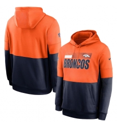 Men Denver Broncos Nike Sideline Impact Lockup Performance Pullover Hoodie Orange Navy Men Denver Broncos Nike Sideline Impact Lockup Performance Pullover Hoodie Orange Navy