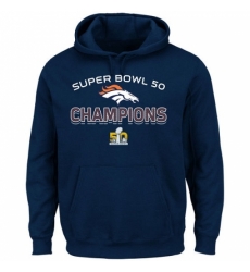 NFL Denver Broncos Majestic Super Bowl 50 Champions Beyond Victory Hoodie Navy NFL Denver Broncos Majestic Super Bowl 50 Champions Beyond Victory Hoodie Navy