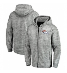 NFL Denver Broncos Pro Line by Fanatics Branded Space Dye Performance Full Zip Hoodie Heathered Gray NFL Denver Broncos Pro Line by Fanatics Branded Space Dye Performance Full Zip Hoodie Heathered Gray
