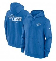 Men Detroit Lions Blue Sideline Club Fleece Pullover Hoodie Men Detroit Lions Blue Sideline Club Fleece Pullover Hoodie