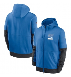 Men Detroit Lions New 2020 Nike Blue Black Fan Gear Mascot Performance Full Zip Hoodie Men Detroit Lions New 2020 Nike Blue Black Fan Gear Mascot Performance Full Zip Hoodie