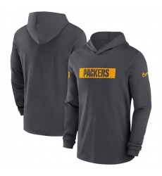 Men Green Bay Packers Charcoal Sideline Performance Hoodie Men Green Bay Packers Charcoal Sideline Performance Hoodie