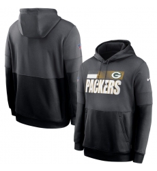 Men Green Bay Packers Nike Sideline Impact Lockup Performance Pullover Hoodie Charcoal Black Men Green Bay Packers Nike Sideline Impact Lockup Performance Pullover Hoodie Charcoal Black