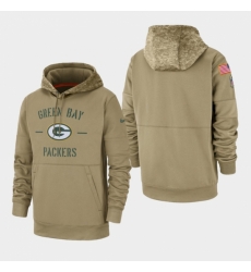 Mens Green Bay Packers Tan 2019 Salute to Service Sideline Therma Pullover Hoodie Mens Green Bay Packers Tan 2019 Salute to Service Sideline Therma Pullover Hoodie