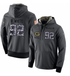 NFL Mens Nike Green Bay Packers 92 Reggie White Stitched Black Anthracite Salute to Service Player Performance Hoodie NFL Mens Nike Green Bay Packers 92 Reggie White Stitched Black Anthracite Salute to Service Player Performance Hoodie