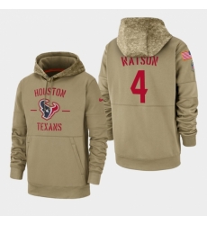 Mens Houston Texans 4 Deshaun Watson 2019 Salute to Service Sideline Therma Pullover Hoodie Tan Mens Houston Texans 4 Deshaun Watson 2019 Salute to Service Sideline Therma Pullover Hoodie Tan