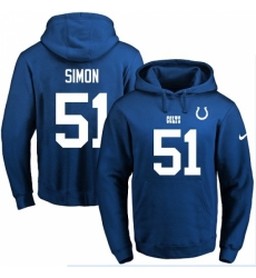 NFL Mens Nike Indianapolis Colts 51 John Simon Royal Blue Name Number Pullover Hoodie NFL Mens Nike Indianapolis Colts 51 John Simon Royal Blue Name Number Pullover Hoodie