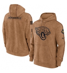 Men Jacksonville Jaguars 2023 Brown Salute To Service Pullover Hoodie Men Jacksonville Jaguars 2023 Brown Salute To Service Pullover Hoodie