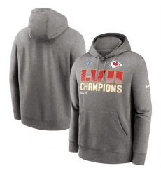 Men Kansas City Chiefs Gray Super Bowl LVII Champions Fleece Pullover Hoodie Men Kansas City Chiefs Gray Super Bowl LVII Champions Fleece Pullover Hoodie