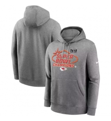 Men Kansas City Chiefs Gray Super Bowl LVIII Champions Locker Room Trophy Collection Club Pullover Hoodie Men Kansas City Chiefs Gray Super Bowl LVIII Champions Locker Room Trophy Collection Club Pullover Hoodie