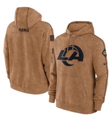 Men Los Angeles Rams 2023 Brown Salute To Service Pullover Hoodie Men Los Angeles Rams 2023 Brown Salute To Service Pullover Hoodie