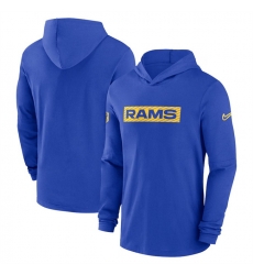 Men Los Angeles Rams Royal Sideline Performance Hoodie Men Los Angeles Rams Royal Sideline Performance Hoodie