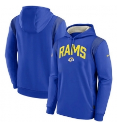 Men Los Angeles Rams Royal Sideline Stack Performance Pullover Hoodie 001 Men Los Angeles Rams Royal Sideline Stack Performance Pullover Hoodie 001