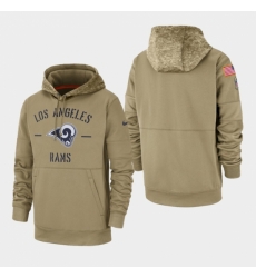 Mens Los Angeles Rams Tan 2019 Salute to Service Sideline Therma Pullover Hoodie Mens Los Angeles Rams Tan 2019 Salute to Service Sideline Therma Pullover Hoodie
