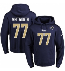 NFL Mens Nike Los Angeles Rams 77 Andrew Whitworth Navy Blue Name Number Pullover Hoodie NFL Mens Nike Los Angeles Rams 77 Andrew Whitworth Navy Blue Name Number Pullover Hoodie