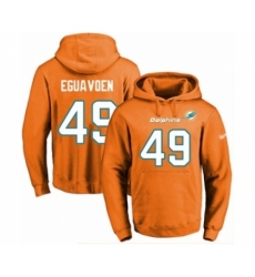 Football Mens Miami Dolphins 49 Sam Eguavoen Orange Name Number Pullover Hoodie Football Mens Miami Dolphins 49 Sam Eguavoen Orange Name Number Pullover Hoodie