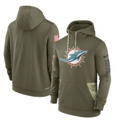 Men Miami Dolphins 2022 Olive Salute To Service Therma Performance Pullover Hoodie Men Miami Dolphins 2022 Olive Salute To Service Therma Performance Pullover Hoodie