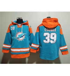 Men Miami Dolphins 39 Larry Csonka Aqua Lace Up Pullover Hoodie Men Miami Dolphins 39 Larry Csonka Aqua Lace Up Pullover Hoodie