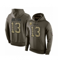 Football Mens Minnesota Vikings 13 Josh Doctson Green Salute To Service Pullover Hoodie Football Mens Minnesota Vikings 13 Josh Doctson Green Salute To Service Pullover Hoodie