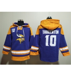 Men Minnesota Vikings 10 Fran Tarkenton Purple Yellow Ageless Must Have Lace Up Pullover Hoodie Men Minnesota Vikings 10 Fran Tarkenton Purple Yellow Ageless Must Have Lace Up Pullover Hoodie