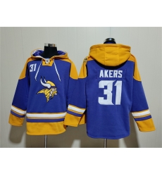 Men Minnesota Vikings 31 Cam Akers Purple Yellow Ageless Must Have Lace Up Pullover Hoodie Men Minnesota Vikings 31 Cam Akers Purple Yellow Ageless Must Have Lace Up Pullover Hoodie