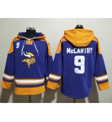 Men Minnesota Vikings 9 J.J. McCarthy Purple Yellow Ageless Must Have Lace Up Pullover Hoodie Men Minnesota Vikings 9 J.J. McCarthy Purple Yellow Ageless Must Have Lace Up Pullover Hoodie