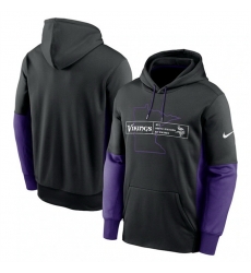 Men Minnesota Vikings Black Color Block Fleece Performance Pullover Hoodie Men Minnesota Vikings Black Color Block Fleece Performance Pullover Hoodie