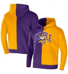 Men Minnesota Vikings Purple Gold Split Logo Pullover Hoodie Men Minnesota Vikings Purple Gold Split Logo Pullover Hoodie
