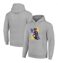Men Starter Heather Gray Minnesota Vikings Player X Fleece Pullover Hoodie Men Starter Heather Gray Minnesota Vikings Player X Fleece Pullover Hoodie
