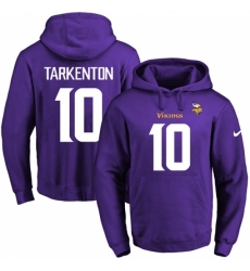 NFL Mens Nike Minnesota Vikings 10 Fran Tarkenton Purple Name Number Pullover Hoodie