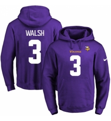 NFL Mens Nike Minnesota Vikings 3 Blair Walsh Purple Name Number Pullover Hoodie NFL Mens Nike Minnesota Vikings 3 Blair Walsh Purple Name Number Pullover Hoodie