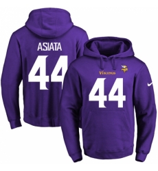 NFL Mens Nike Minnesota Vikings 44 Matt Asiata Purple Name Number Pullover Hoodie NFL Mens Nike Minnesota Vikings 44 Matt Asiata Purple Name Number Pullover Hoodie