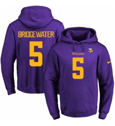 NFL Mens Nike Minnesota Vikings 5 Teddy Bridgewater PurpleGold No Name Number Pullover Hoodie NFL Mens Nike Minnesota Vikings 5 Teddy Bridgewater PurpleGold No Name Number Pullover Hoodie