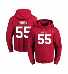 Football Mens New England Patriots 55 John Simon Red Name Number Pullover Hoodie Football Mens New England Patriots 55 John Simon Red Name Number Pullover Hoodie