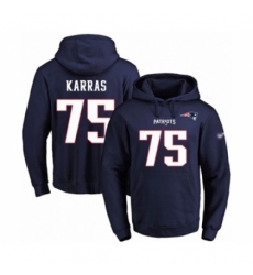 Football Mens New England Patriots 75 Ted Karras Navy Blue Name Number Pullover Hoodie Football Mens New England Patriots 75 Ted Karras Navy Blue Name Number Pullover Hoodie