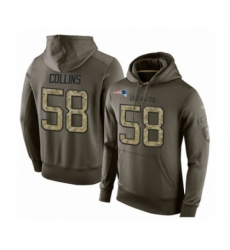 Football New England Patriots 58 Jamie Collins Green Salute To Service Mens Pullover Hoodie Football New England Patriots 58 Jamie Collins Green Salute To Service Mens Pullover Hoodie