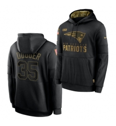 Men New England Patriots 35 Kyle Dugger 2020 Salute To Service Black Sideline Performance Pullover Hoodie Men New England Patriots 35 Kyle Dugger 2020 Salute To Service Black Sideline Performance Pullover Hoodie