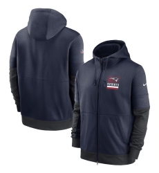 Men New England Patriots Nike Sideline Impact Lockup Performance Full Zip Hoodie Navy Men New England Patriots Nike Sideline Impact Lockup Performance Full Zip Hoodie Navy