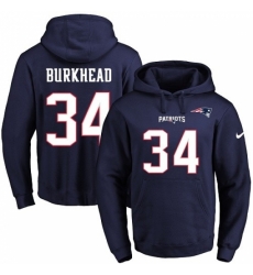 NFL Mens Nike New England Patriots 34 Rex Burkhead Navy Blue Name Number Pullover Hoodie NFL Mens Nike New England Patriots 34 Rex Burkhead Navy Blue Name Number Pullover Hoodie