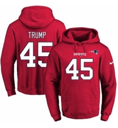 NFL Mens Nike New England Patriots 45 Donald Trump Red Name Number Pullover Hoodie NFL Mens Nike New England Patriots 45 Donald Trump Red Name Number Pullover Hoodie