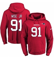NFL Mens Nike New England Patriots 91 Deatrich Wise Jr Red Name Number Pullover Hoodie NFL Mens Nike New England Patriots 91 Deatrich Wise Jr Red Name Number Pullover Hoodie