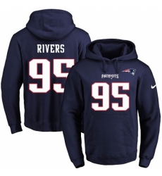 NFL Mens Nike New England Patriots 95 Derek Rivers Navy Blue Name Number Pullover Hoodie NFL Mens Nike New England Patriots 95 Derek Rivers Navy Blue Name Number Pullover Hoodie