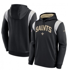 Men New Orleans Saints Black Sideline Stack Performance Pullover Hoodie 001 Men New Orleans Saints Black Sideline Stack Performance Pullover Hoodie 001